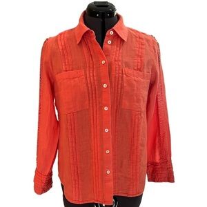 Soft Surroundings Orange Button Up Shirt in size PXS